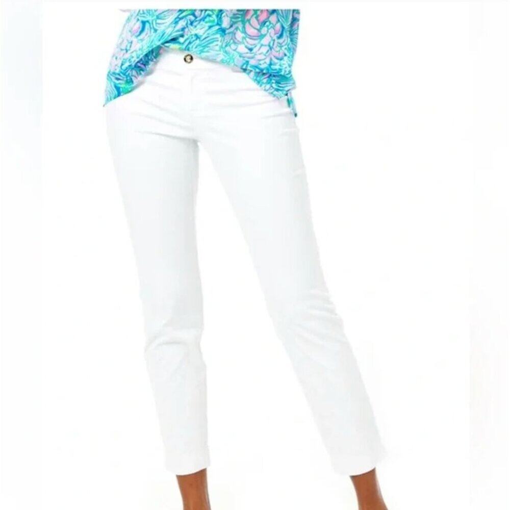Lilly Pulitzer Kelly Skinny Ankle Pant Women's Size 8 Resort White New with Tags